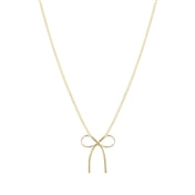 Gold Snake Chain Bow Necklace