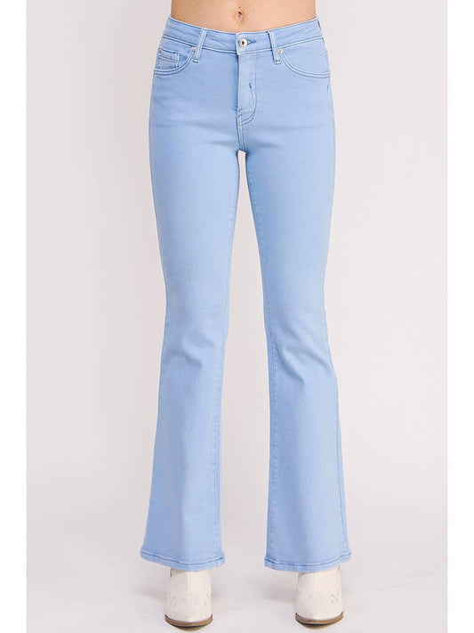 Special A - Mid Rise Chambray Blu Cropped Flare Jeans