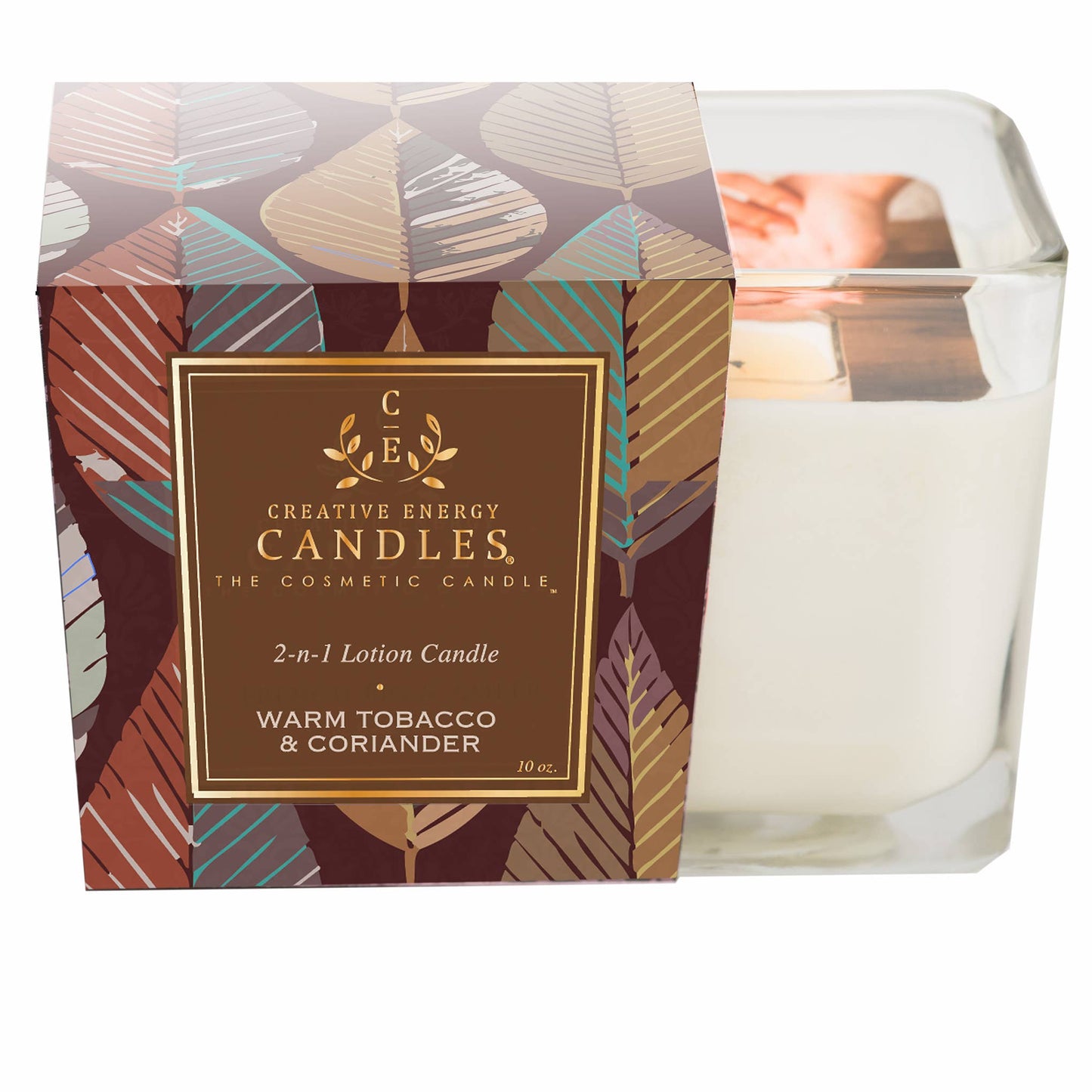 Creative Energy Candles - Warm Tobacco & Coriander: 2-in-1 Soy Lotion Candle: Medium - 6 oz