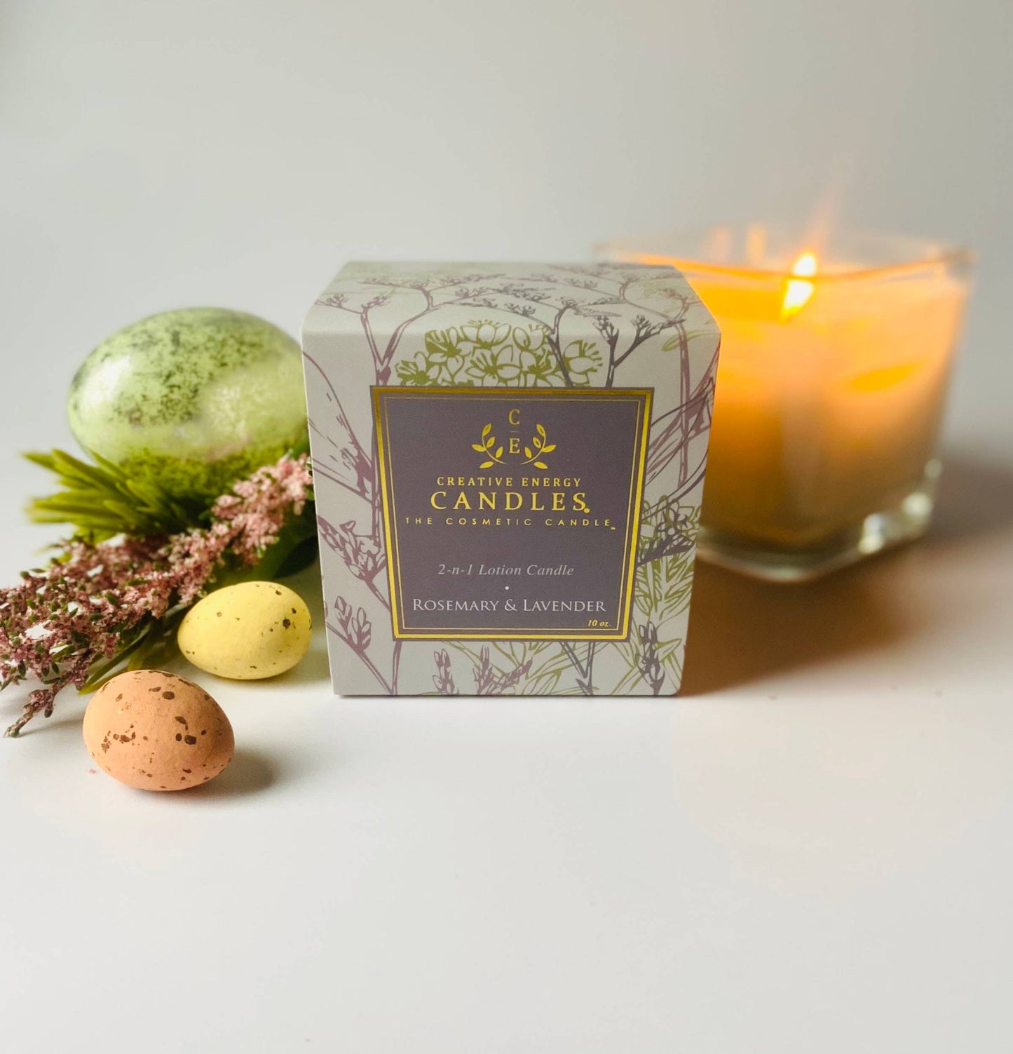 Creative Energy Candles - Rosemary & Lavender: 2-in-1 Soy Lotion Candle