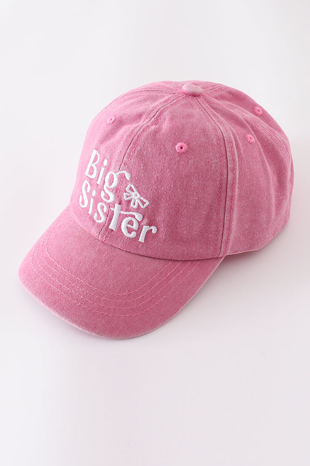 Pink Embroidery Little Sis/Big Sis Hat