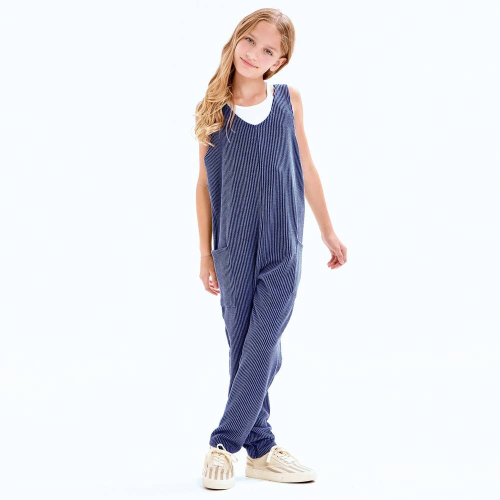 Good Girl - Embossed Rib Sleeveless Jumpsuit /Overall /Onesie