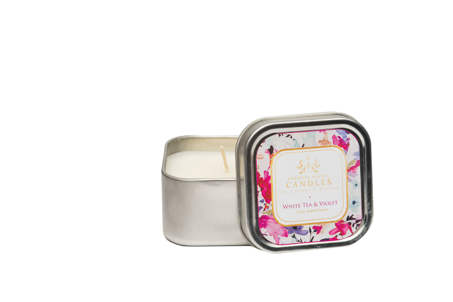 Creative Energy Candles - White Tea & Violet: 2-in-1 Soy Lotion Candle