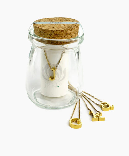 Spice lowercase Dimensional Initial Necklace