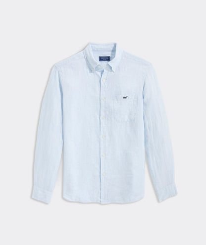 Solid Linen Shirt - Ice Water