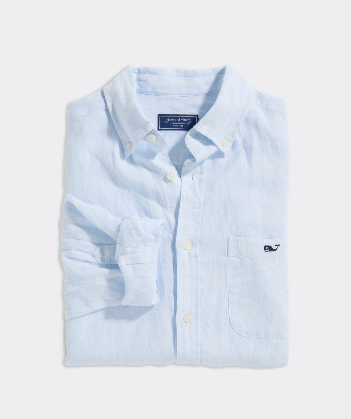 Solid Linen Shirt - Ice Water