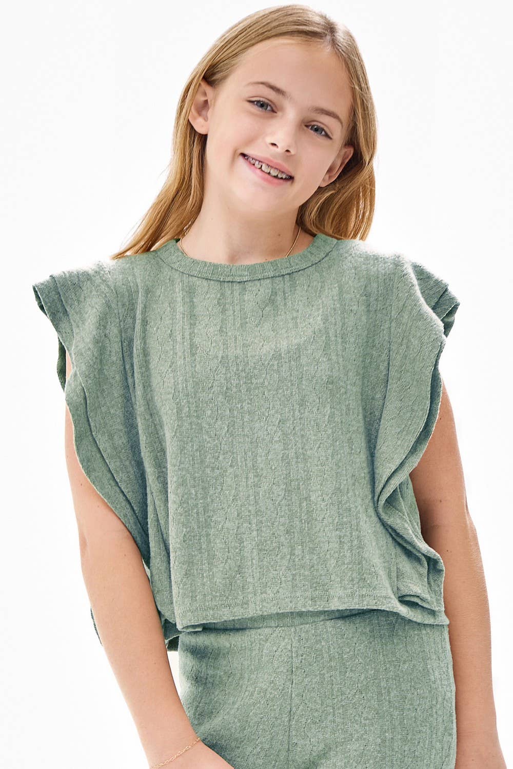 Good Girl - Tiered Ruffle Sweater Vest and Pants