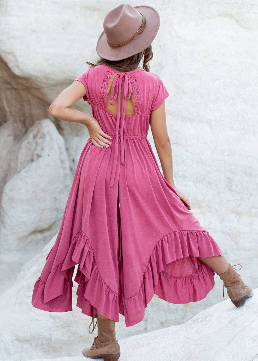 Joyfolie - Kid's Canyon Jumpsuit in Pink Rosette