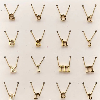 Spice lowercase Dimensional Initial Necklace