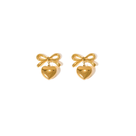 Deep South Originals, LLC - Isabella Bow & Heart Earrings