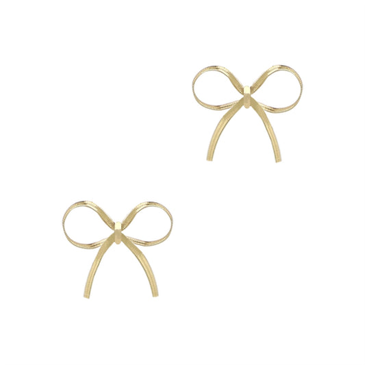 Gold Snake Chain Bow Stud Earring