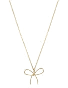 Small Gold Ribbon Bow Necklace