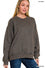 Acid Wash Oversize Fleece Pullover - Ash Black