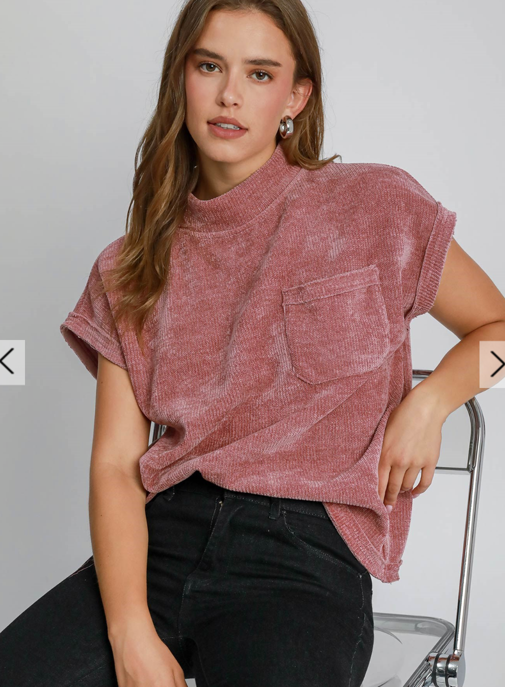 Umgee Soft Knit Mock Neck Top