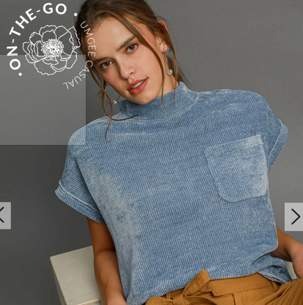 Umgee Soft Knit Mock Neck Top