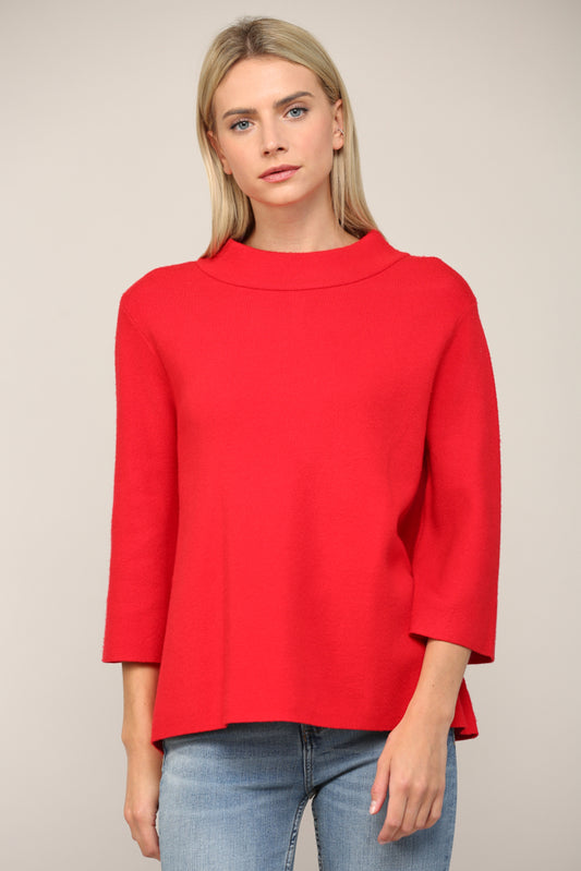 Mock Neck Bell Sleeve Sweater