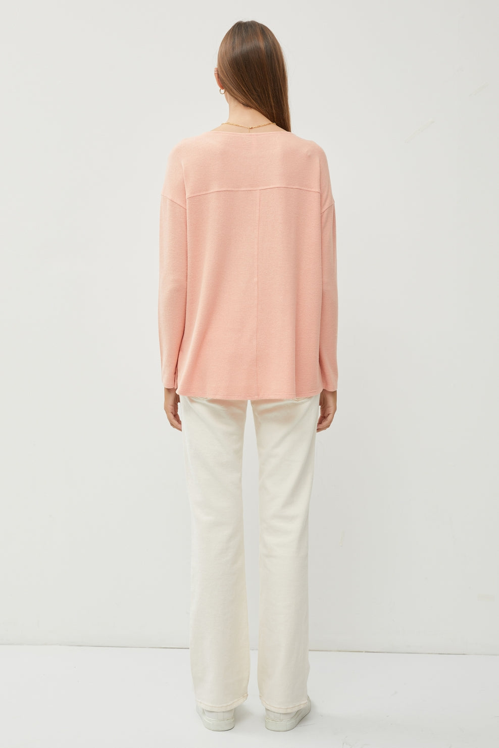 Hacci Brushed Wide Neck Knit Top