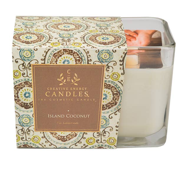 Creative Energy Candles - Island Coconut: 2-in-1 Soy Lotion Candle: Travel Tin - 3.5 oz