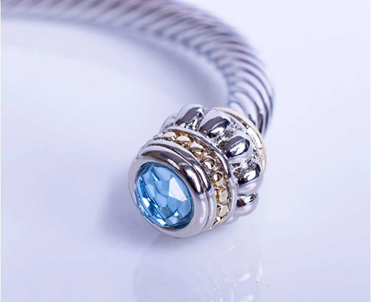 My Best Kept Jewelry - Cerulean Blue Beaded Bangle