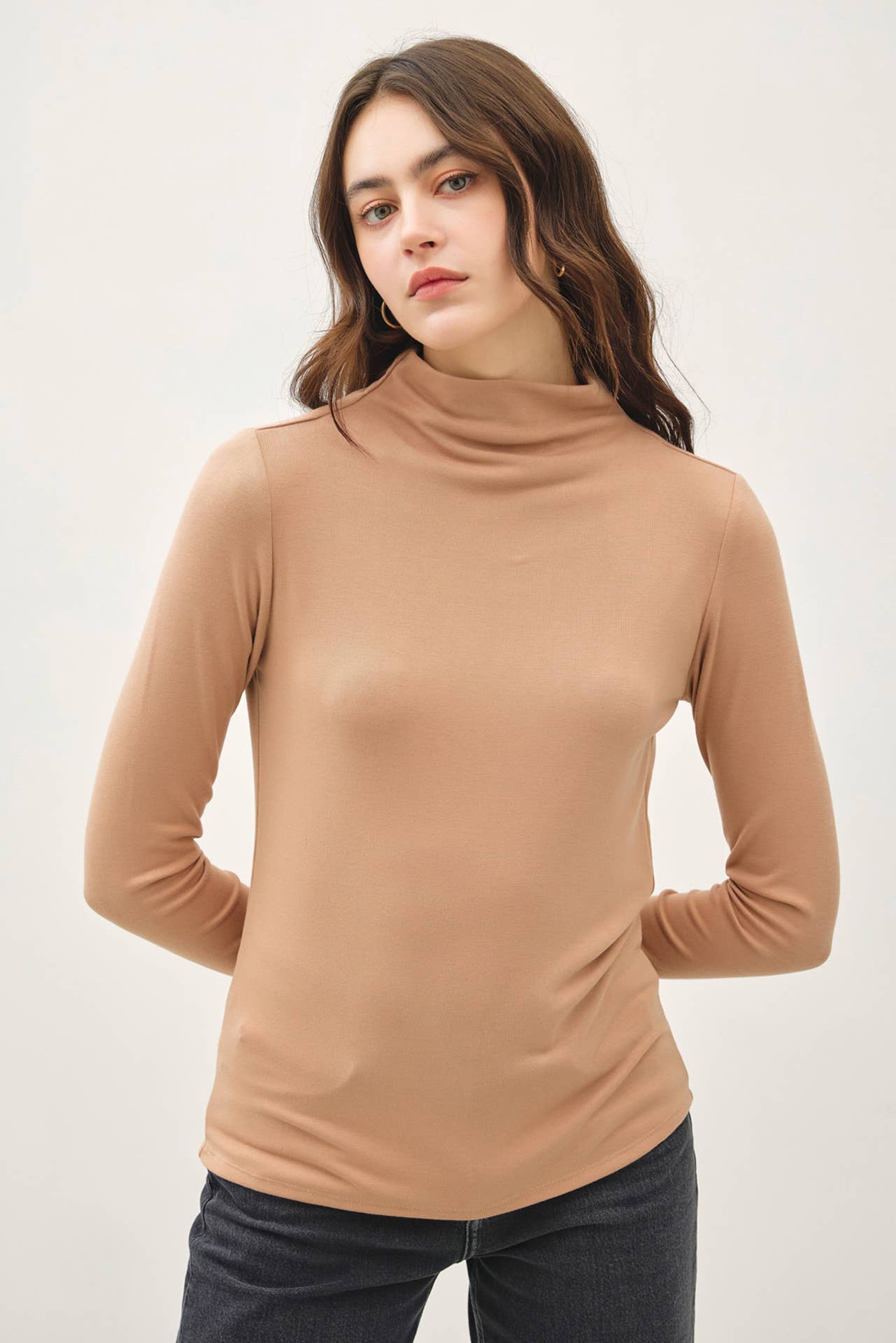 Be Cool - SOFT MOCKNECK LONG SLEEVE KNIT TOP