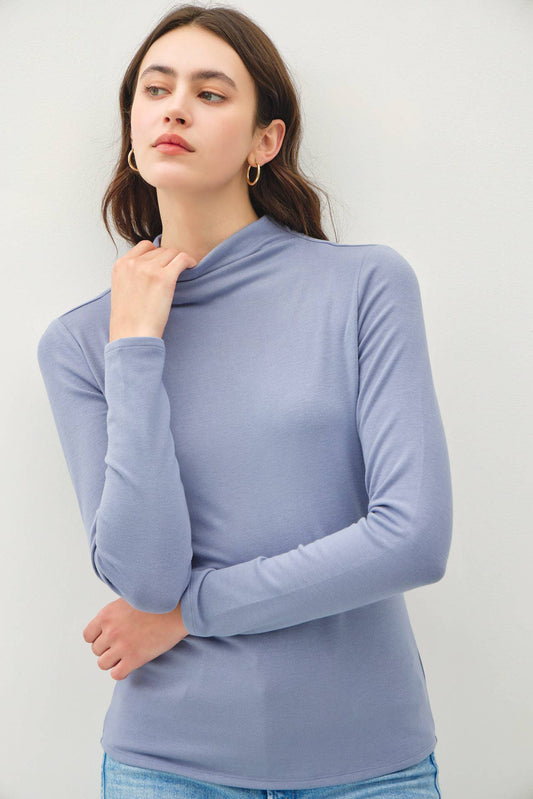 Be Cool - SOFT MOCKNECK LONG SLEEVE KNIT TOP