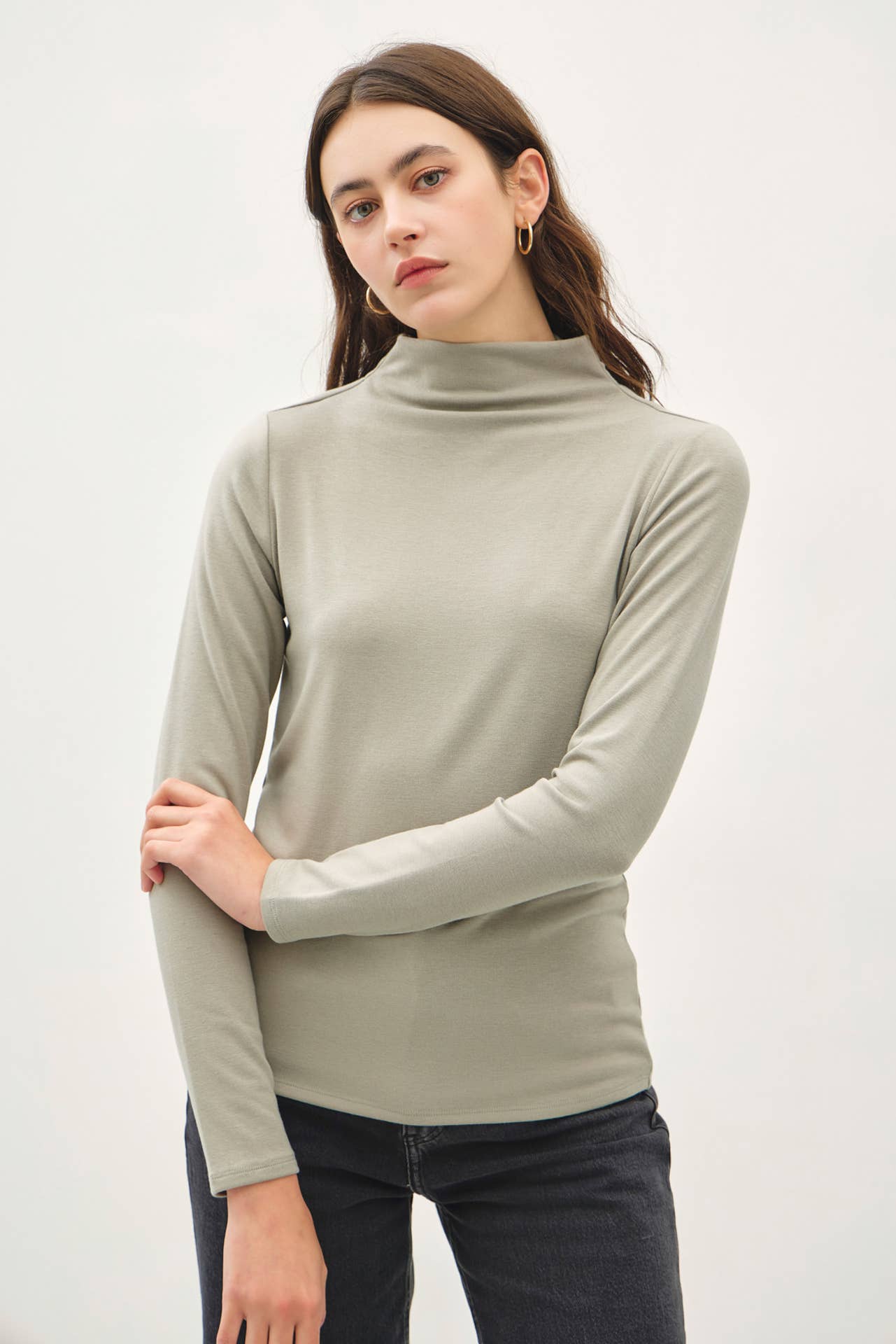 Be Cool - SOFT MOCKNECK LONG SLEEVE KNIT TOP