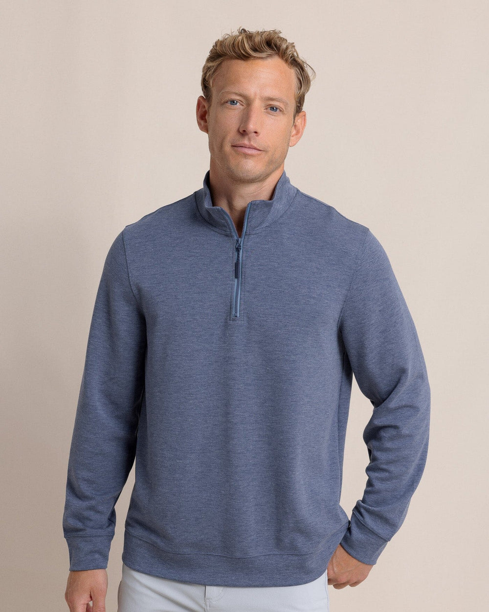 Southern Tide Whyche Interlock Heather Quarter Zip