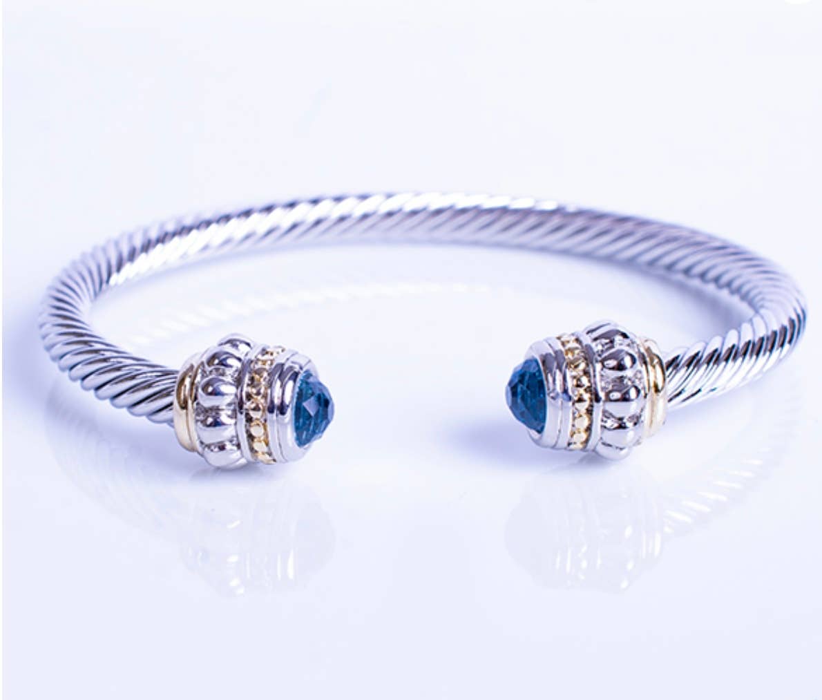 My Best Kept Jewelry - Cerulean Blue Beaded Bangle