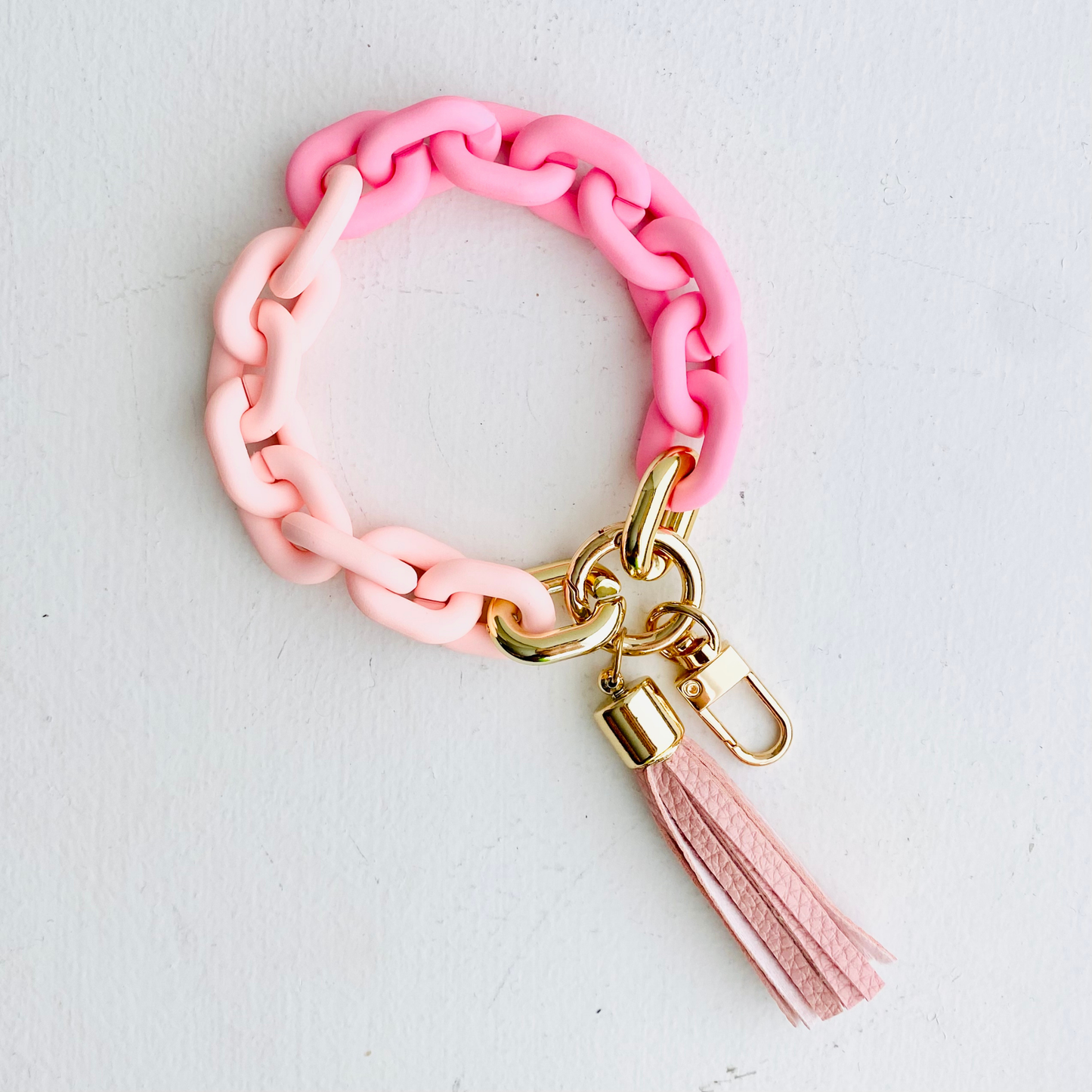 Tiny Gift Society - Chain Link Bangle Keychain | Boho Acrylic Wristlet Key Ring
