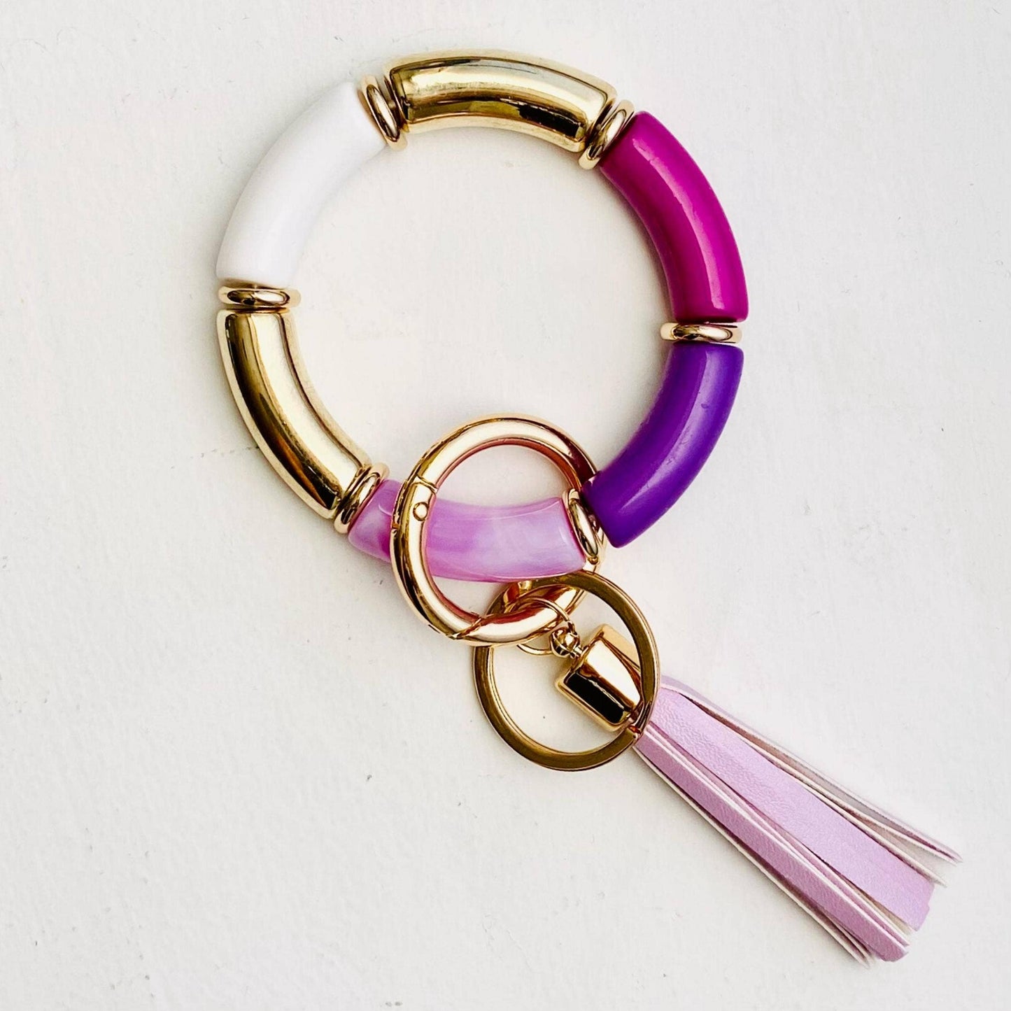 Tiny Gift Society - Tube Bracelet Bangle Keychain | Bamboo Wristlet Key Ring