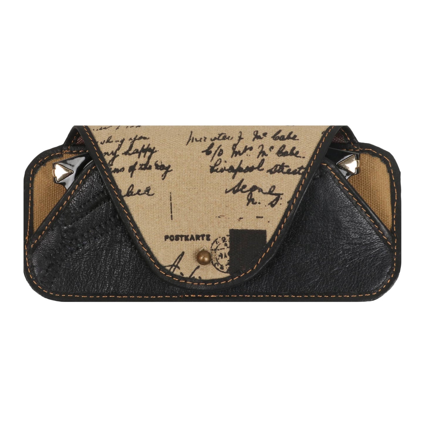 Vaan & Co. - Script Eyeglass Case - Upcycled Genuine Leather