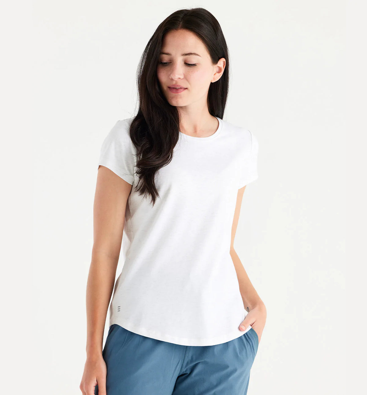 Women's Bamboo Current Tee  Heather Bright White