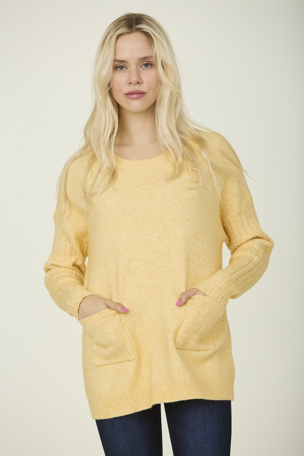 Soft Round Neck Yellow Sweater